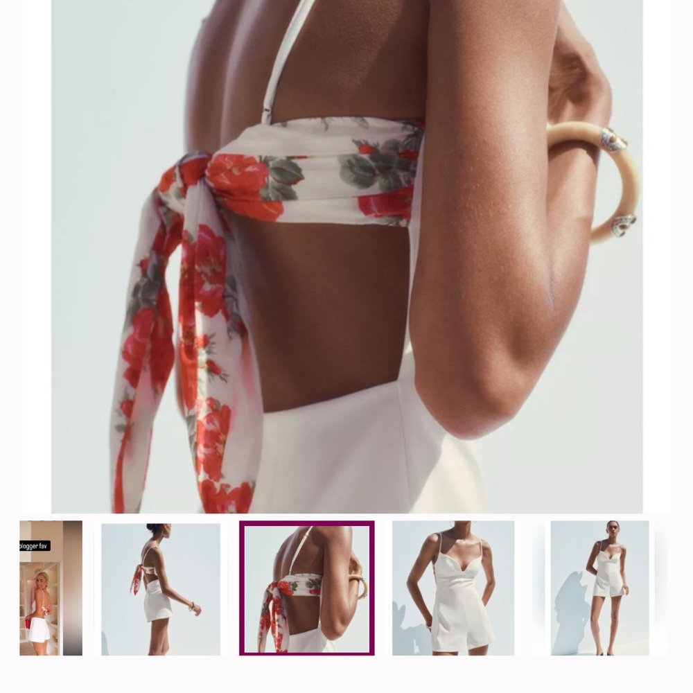 Zara White Mini Dress with Spaghetti Straps - Picture 8 of 8